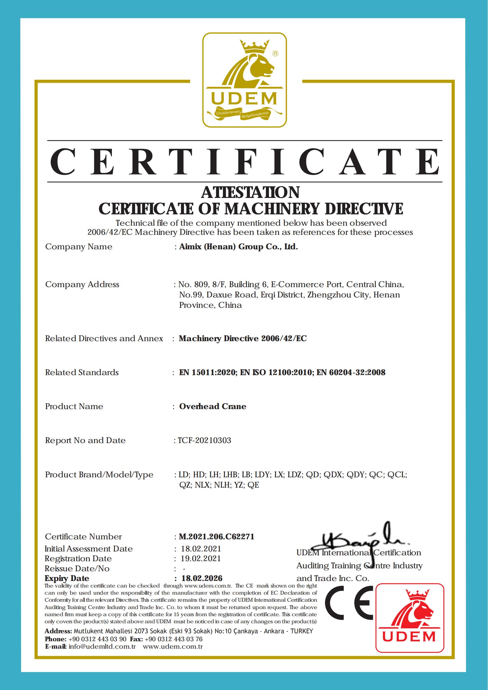 CE-сертификат-на-AICRANE-мостовой-кран