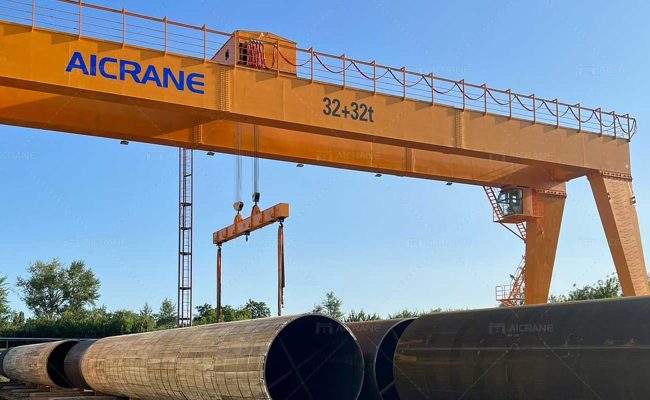 AICRANE двухбалочный козловой кран 32+32т в России