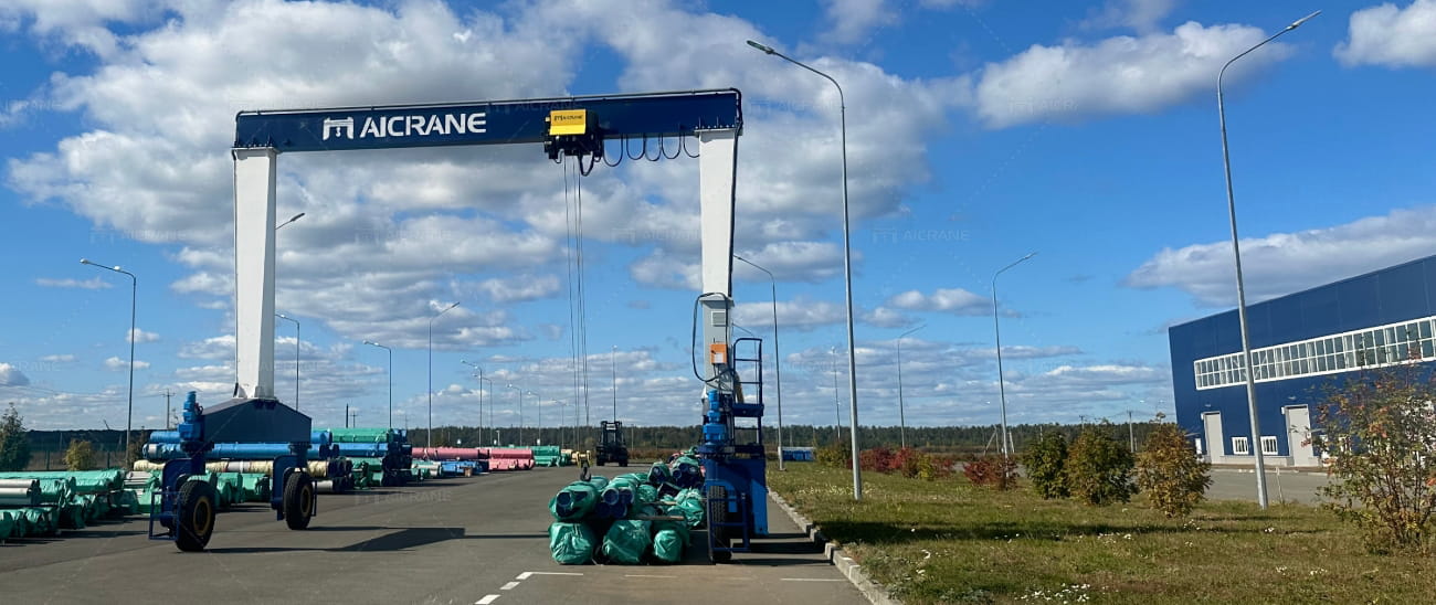 козловой кран на пневмоходу