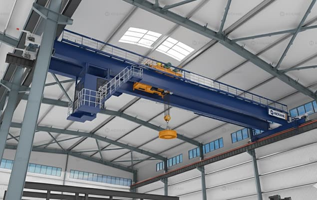 Мостовой кран с электромагнитом